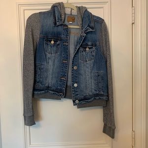 American eagle denim sweatshirt hoodie jacket